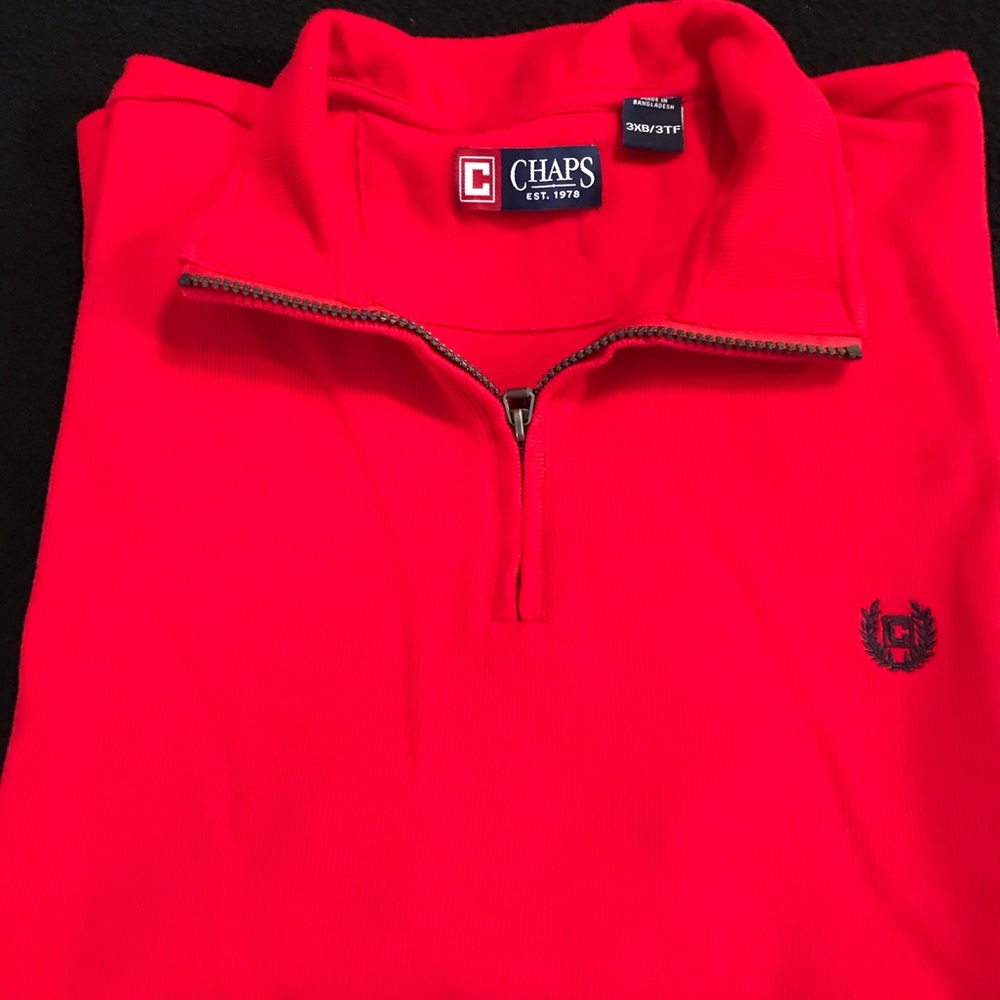 Chaps 3XB 1/4 Zip Red Sweater